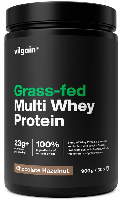 Vilgain Grass-Fed Multiwhey Protein čokoláda a lískový oříšek 900 g Obrázek