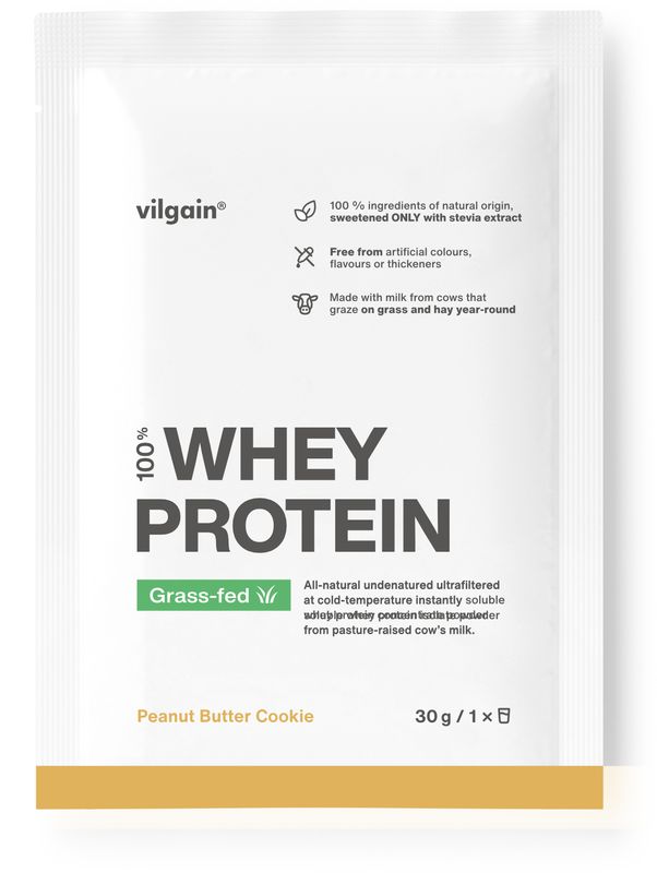 Vilgain Grass-Fed Whey Protein – Sušenka s arašídovým máslem 30 g