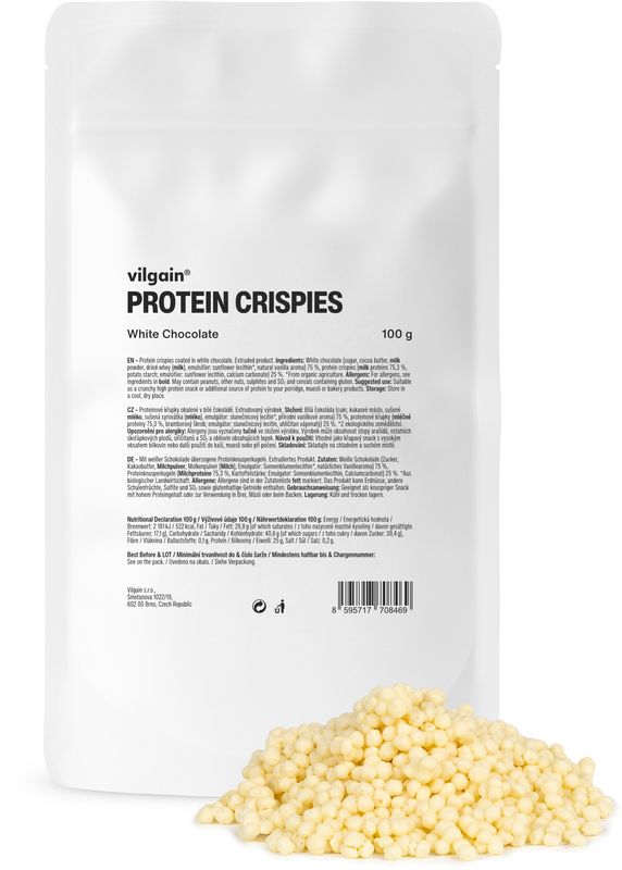 Vilgain Protein Crispies bílá čokoláda 100 g
