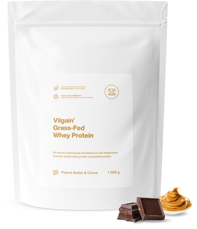 Vilgain Grass-Fed Whey Protein arašídový krém a kakao 1000 g Obrázek