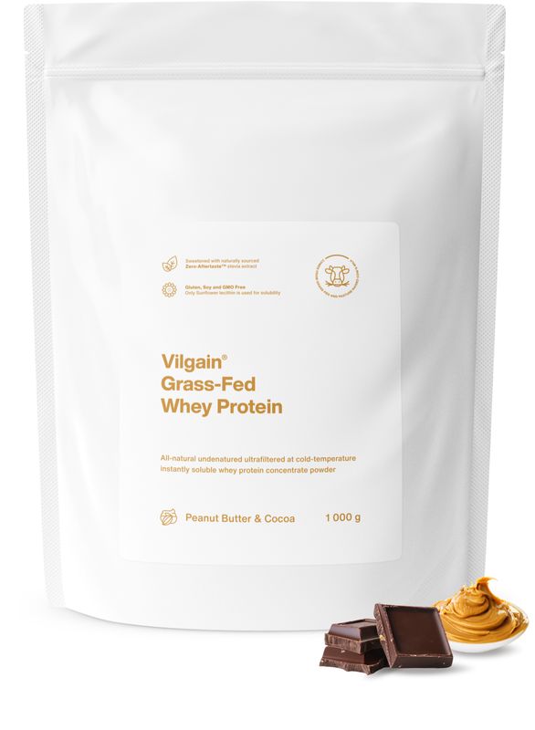 Vilgain Grass-Fed Whey Protein arašídový krém a kakao 1000 g Obrázek