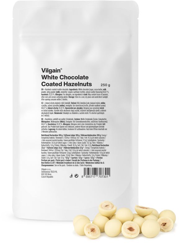 Vilgain Lískové ořechy v bílé čokoládě 250 g Obrázek