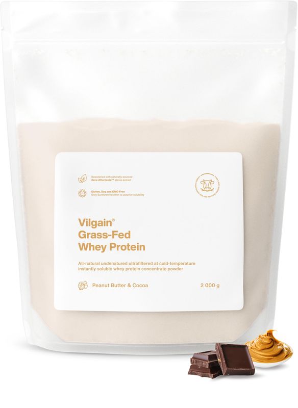 Vilgain Grass-Fed Whey Protein arašídový krém a kakao 2000 g Obrázek