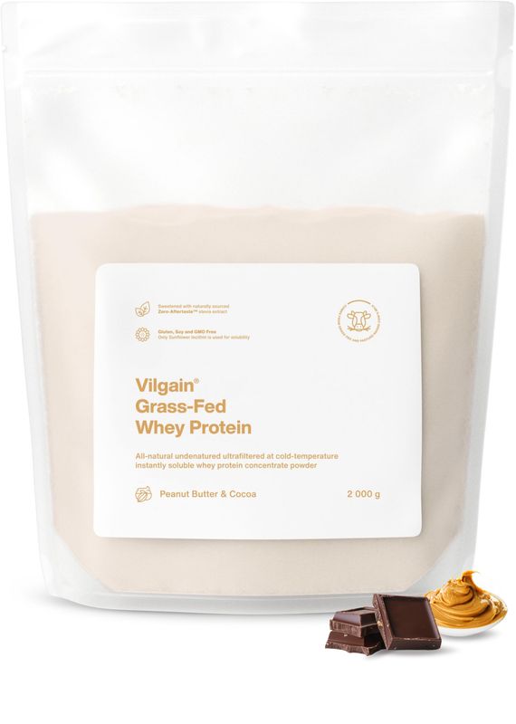 Vilgain Grass-Fed Whey Protein arašídový krém a kakao 2000 g Obrázek