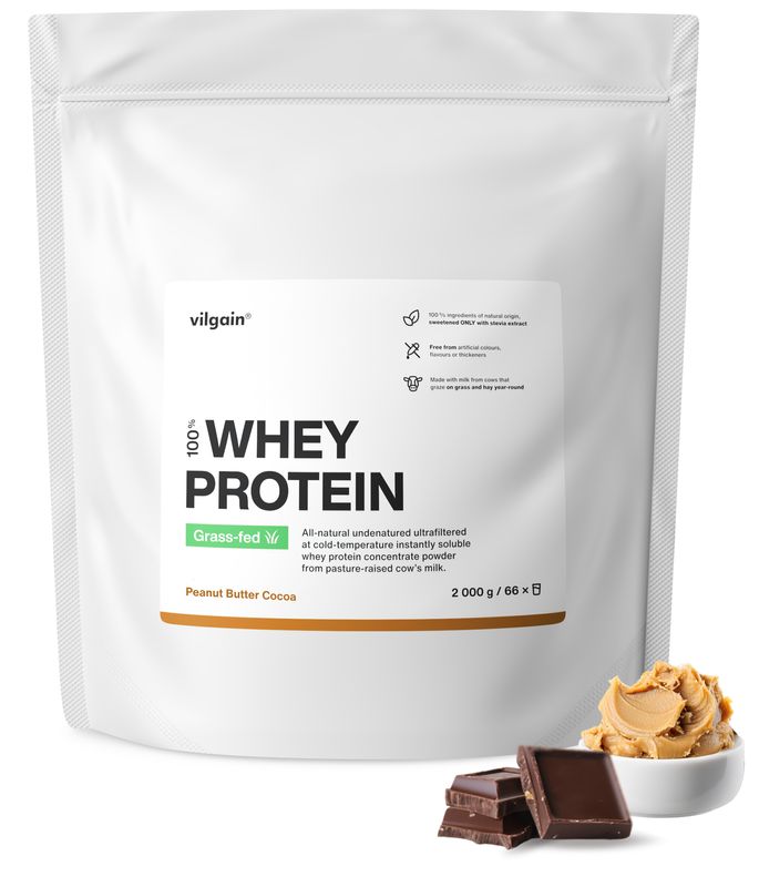 Vilgain Grass-Fed Whey Protein arašídový krém a kakao 2000 g Obrázek