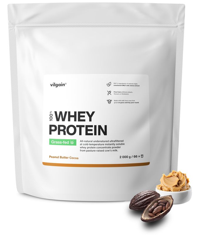 Vilgain Grass-Fed Whey Protein arašídový krém a kakao 2000 g Obrázek