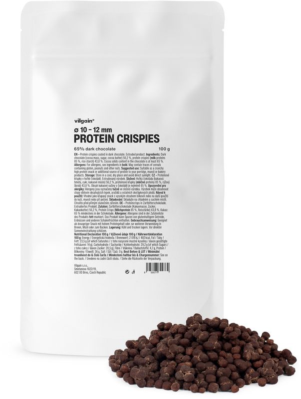 Vilgain Protein Crispies tmavá čokoláda 250 g