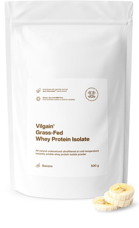 Vilgain Grass-Fed Whey Protein Isolate banán 500 g Obrázek