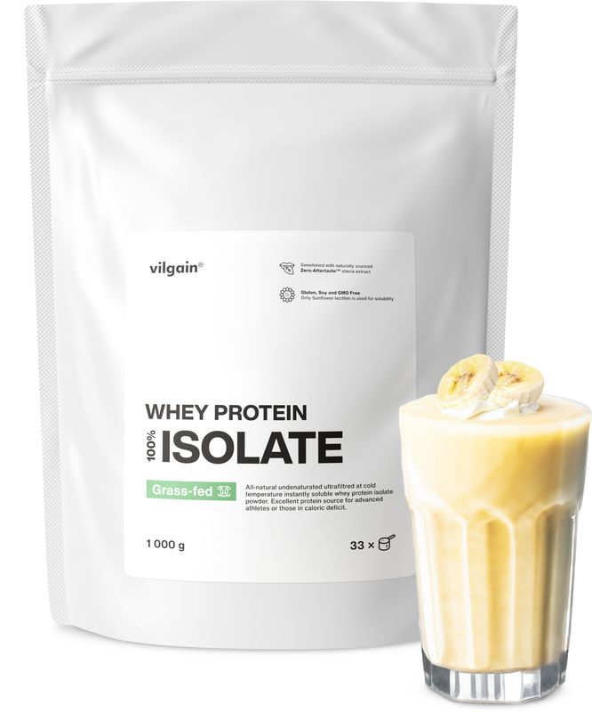 Vilgain Grass-Fed Whey Protein Isolate banán 500 g Obrázek