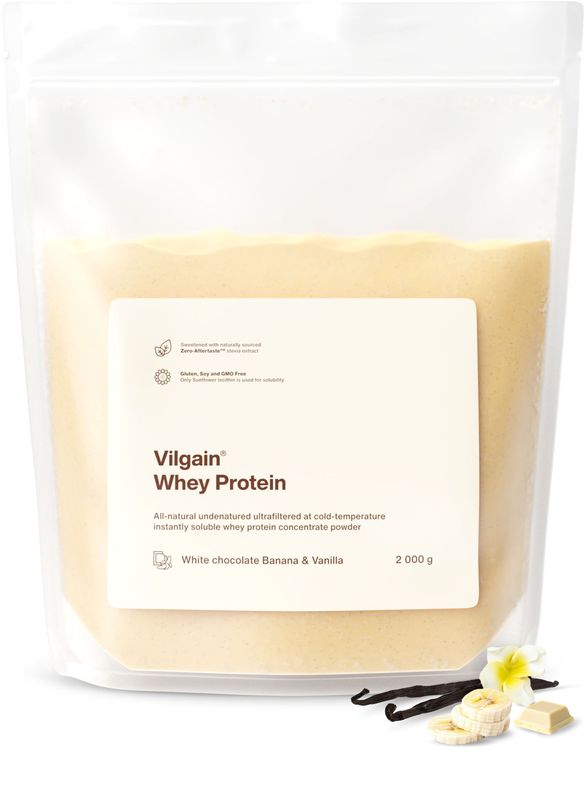 Vilgain Whey Protein bílá čokoláda, banán a vanilka 2000 g Obrázek