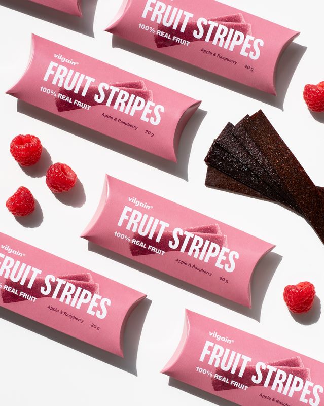 Vilgain Fruit Stripes Jablko a malina 20 g Obrázek
