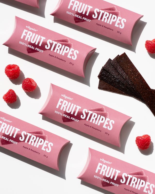 Vilgain Fruit Stripes Jablko a malina 20 g Obrázek