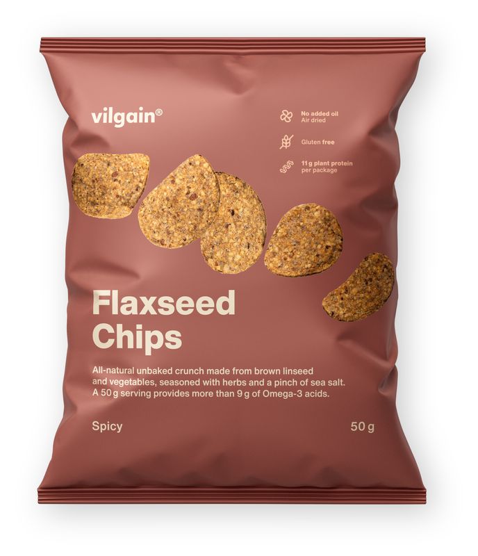 Levně Vilgain Flaxseed Chips – pikantní 50 g