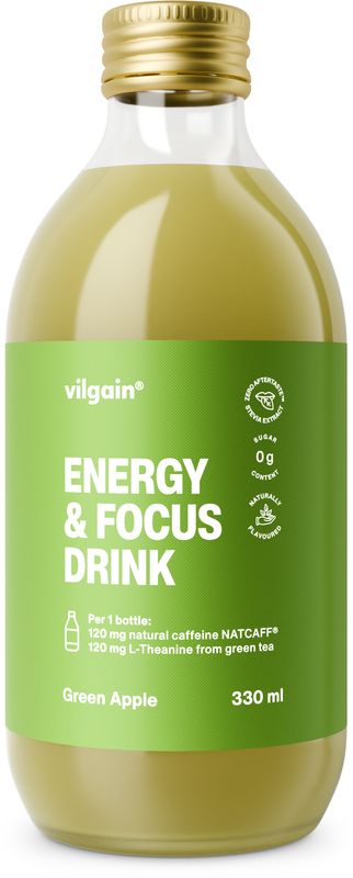Vilgain Energy & Focus Drink Zelené jablko 330 ml