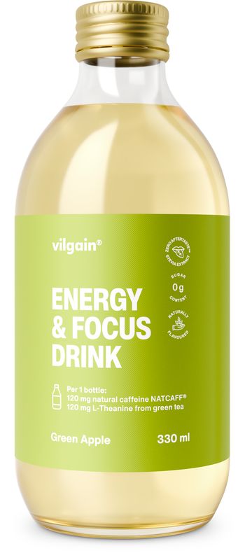 Vilgain Energy & Focus Drink Zelené jablko 330 ml Obrázek