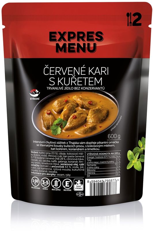 Expres Menu Červené kari s kuřetem – 600 g