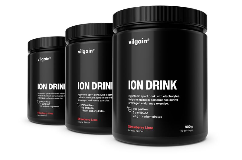 Vilgain Iontový nápoj – 3× Jahoda s limetkou 800 g