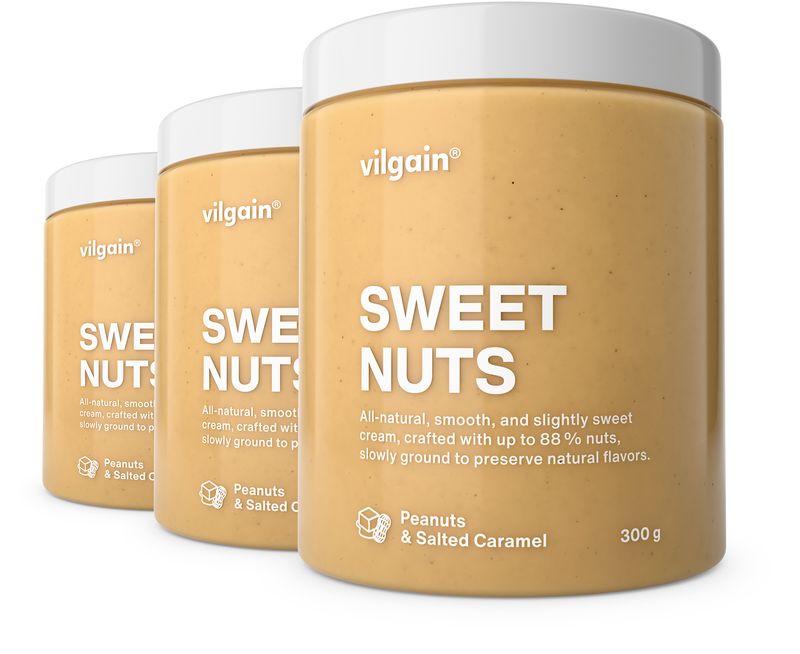 Vilgain Sweet Nuts – 3× Arašídy se slaným karamelem 300 g