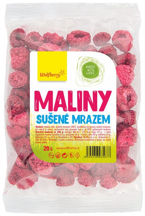 Wolfberry Maliny sušené mrazom – 20 g