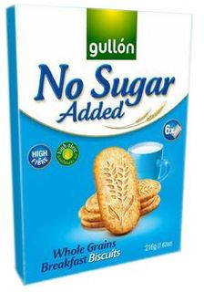 Gullón Breakfast celozrnné sušenky s vysokým obsahem vlákniny, bez přídavku cukru, se sladidly
