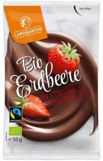 Landgarten Jahody v mléčné čokoládě BIO