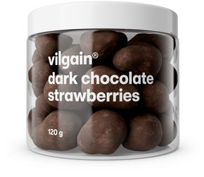 Gefriergetrocknete Erdbeeren in Schokolade