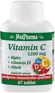 MedPharma Vitamín C 1200 mg + šípky + vitamín D + zinok