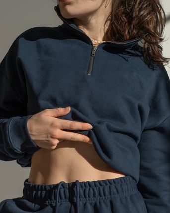 Vilgain Cotton Half Zip Sweatshirt