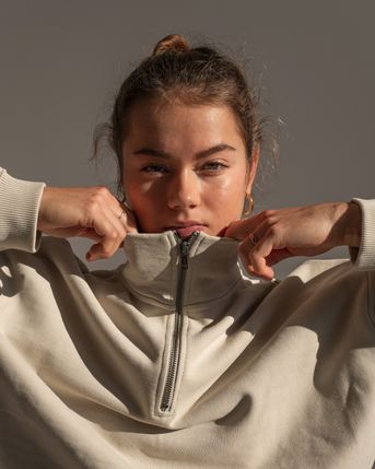 Cotton Half Zip Sweatshirt