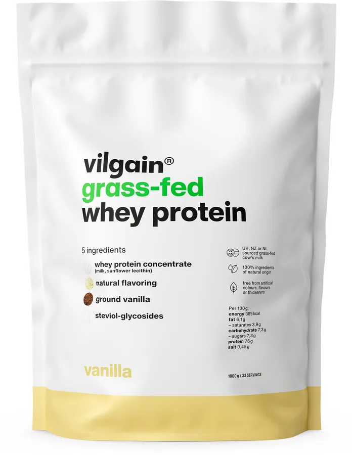 Grass-Fed Whey Protein Vanilla - Vanilla flavor protein powder by Vilgain