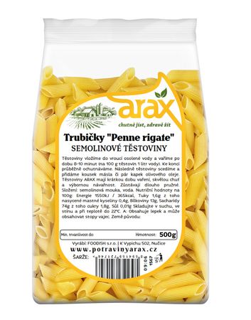 Arax Těstoviny semolinové trubičky "Penne Rigate"