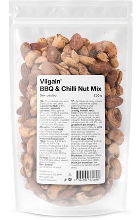 Vilgain Mix de nuci uscate prăjite cu BBQ și chili