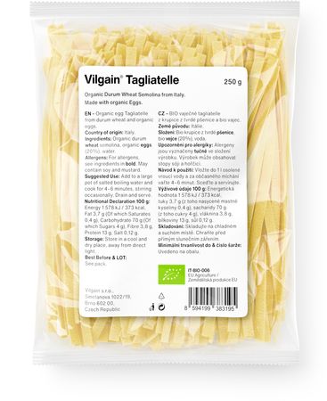 Vilgain Organic Tagliatelle pasta