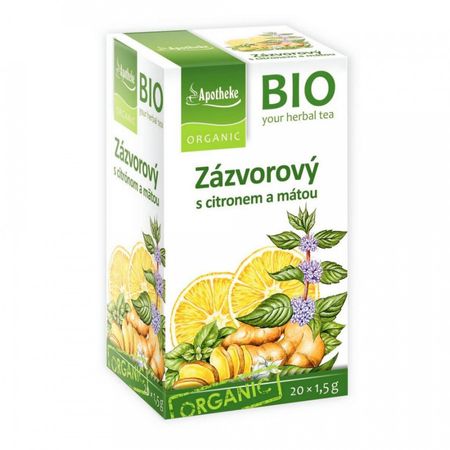 Green Apotheke Zázvorový čaj s citrónom a mätou BIO