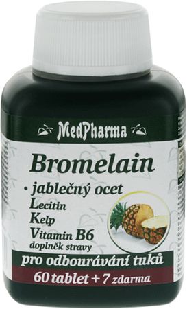 MedPharma Bromelain 300 mg + jabl. ocet + Lecitin + kelp + B6
