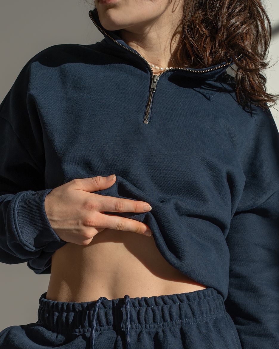 Vilgain Cotton Half Zip Sweatshirt