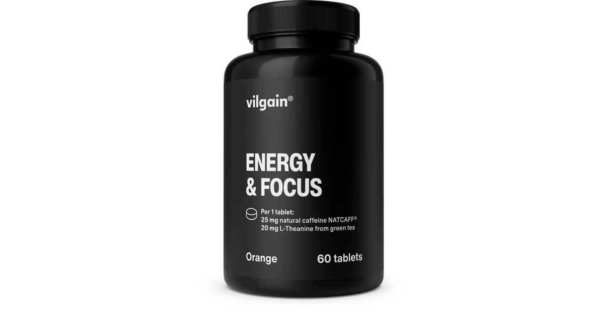 Energy & Focus Tablets - Caffeine, L-Theanine & L‑Tyrosine | Vilgain
