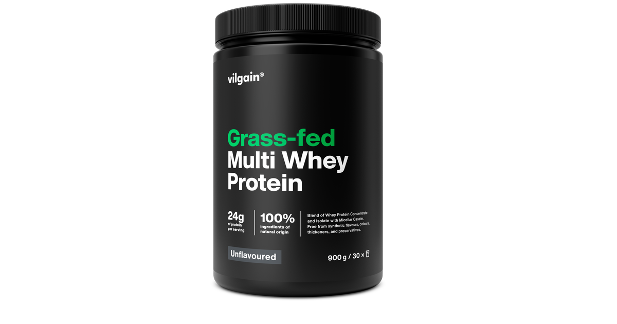 Grass-fed Multi Whey Protein Chocolate Vilgain - Kalorie, KJ A Nutriční