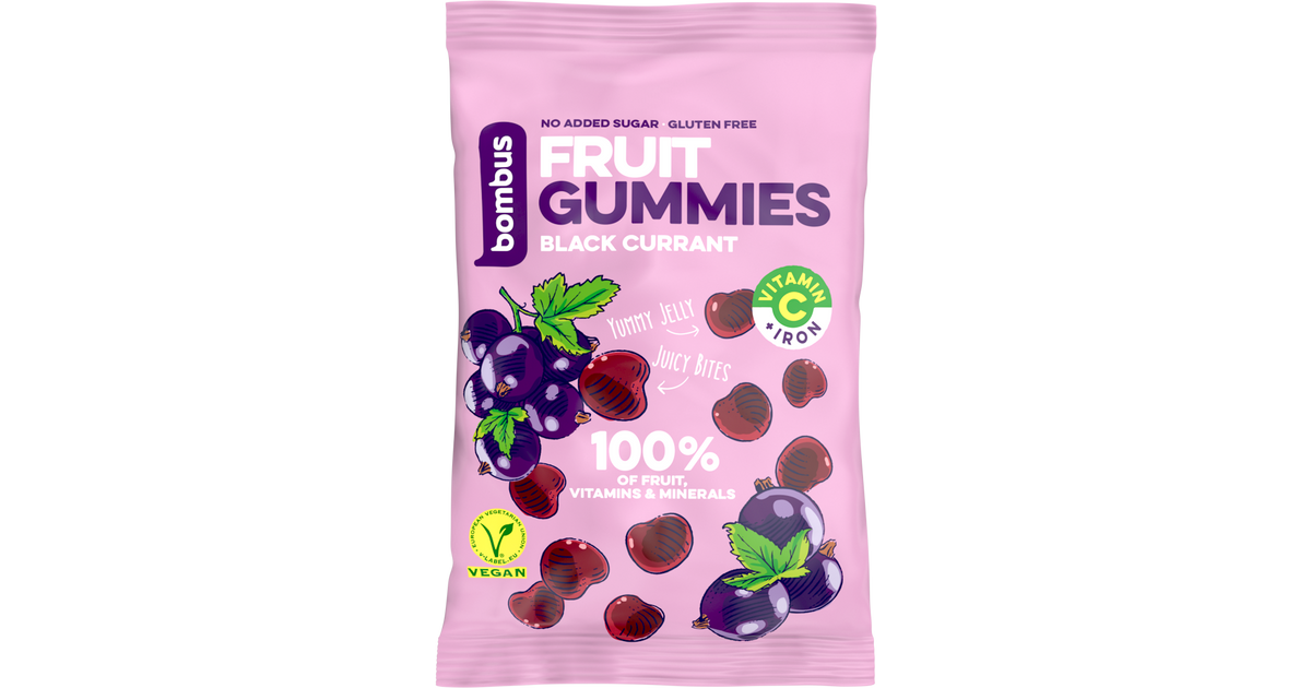Bombus Fruit gummies černý rybíz 35 g Aktin