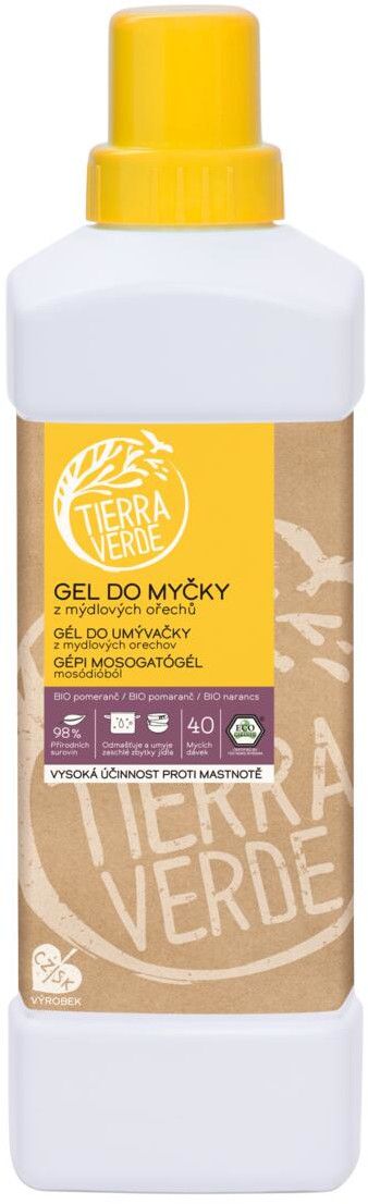 Tierra Verde Gel do myčky na nádobí z mýdlových ořechů s BIO pomerančovou silicí