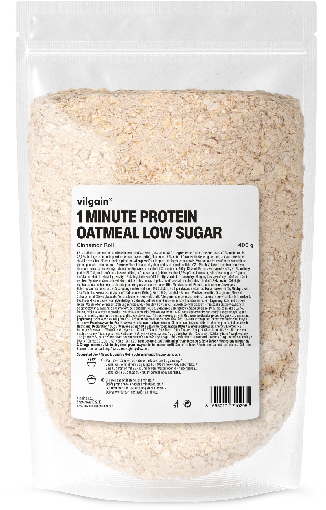 Vilgain 1 Minute Protein Oatmeal Low Sugar