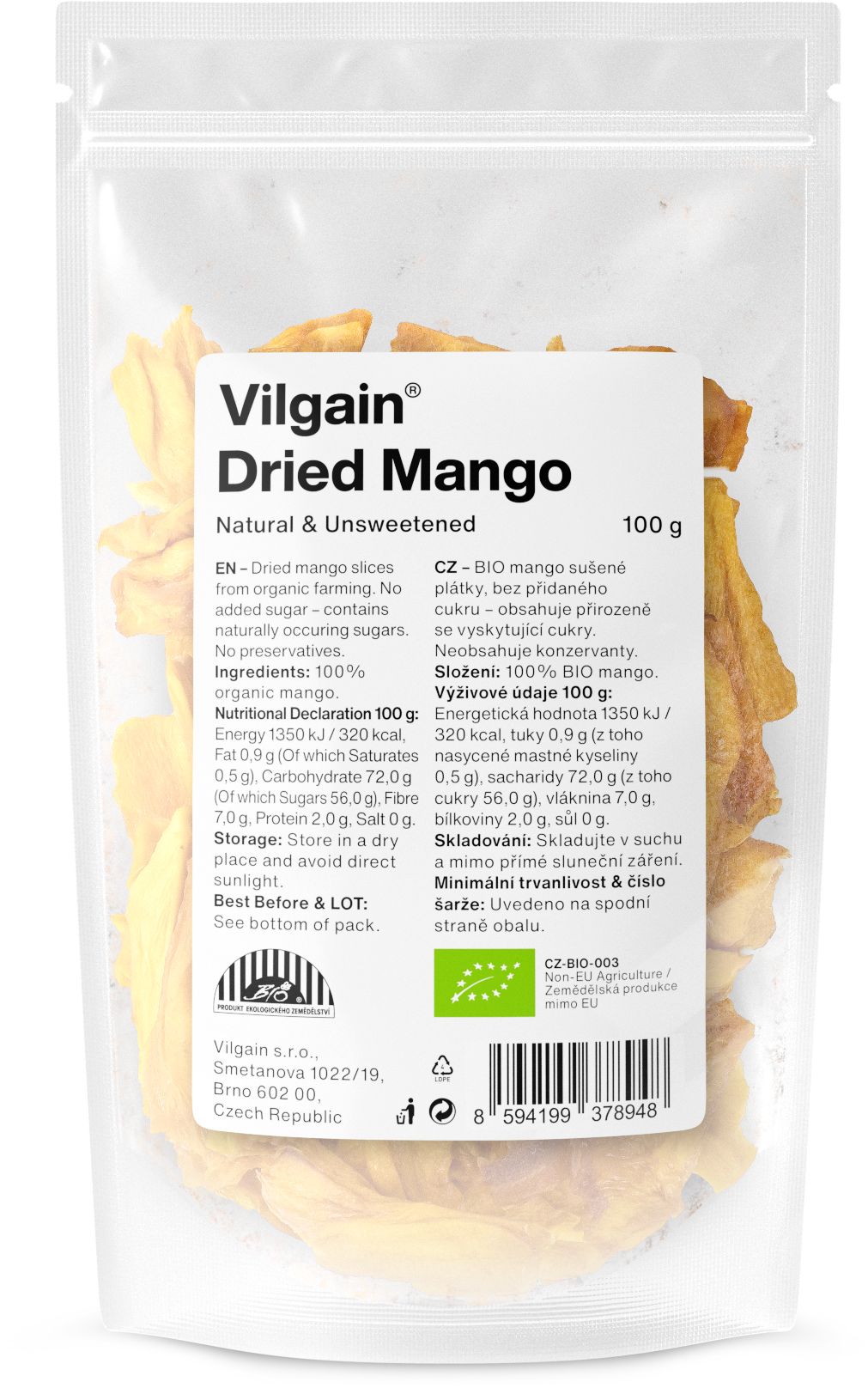 Vilgain Organic Dried Mango