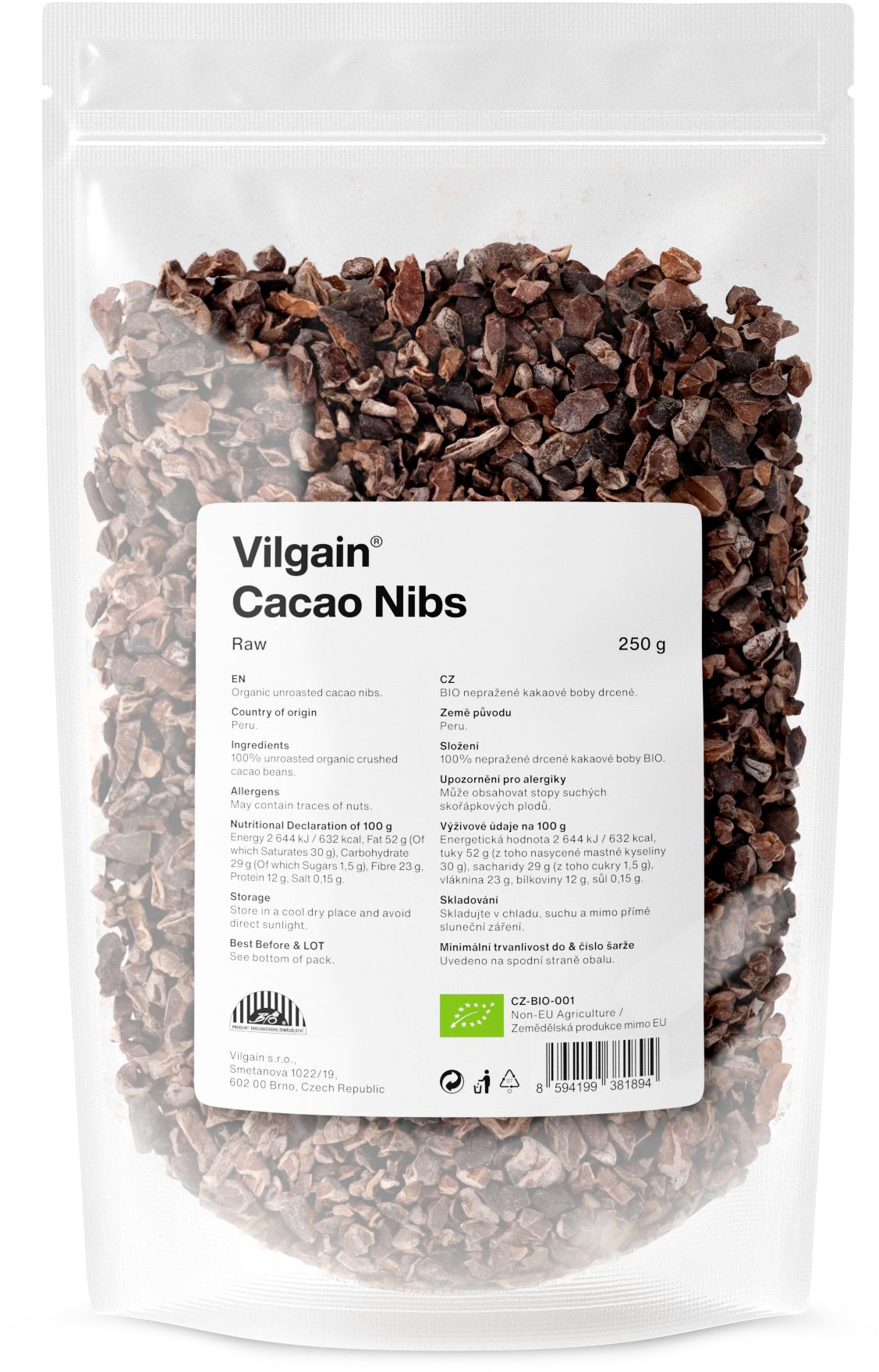 Vilgain Organic Cacao Nibs raw