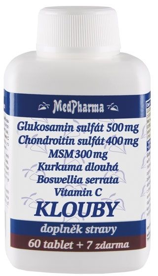 MedPharma Glukosamin sulfát (chondroitín, MSM, kurkuma) KĹBY
