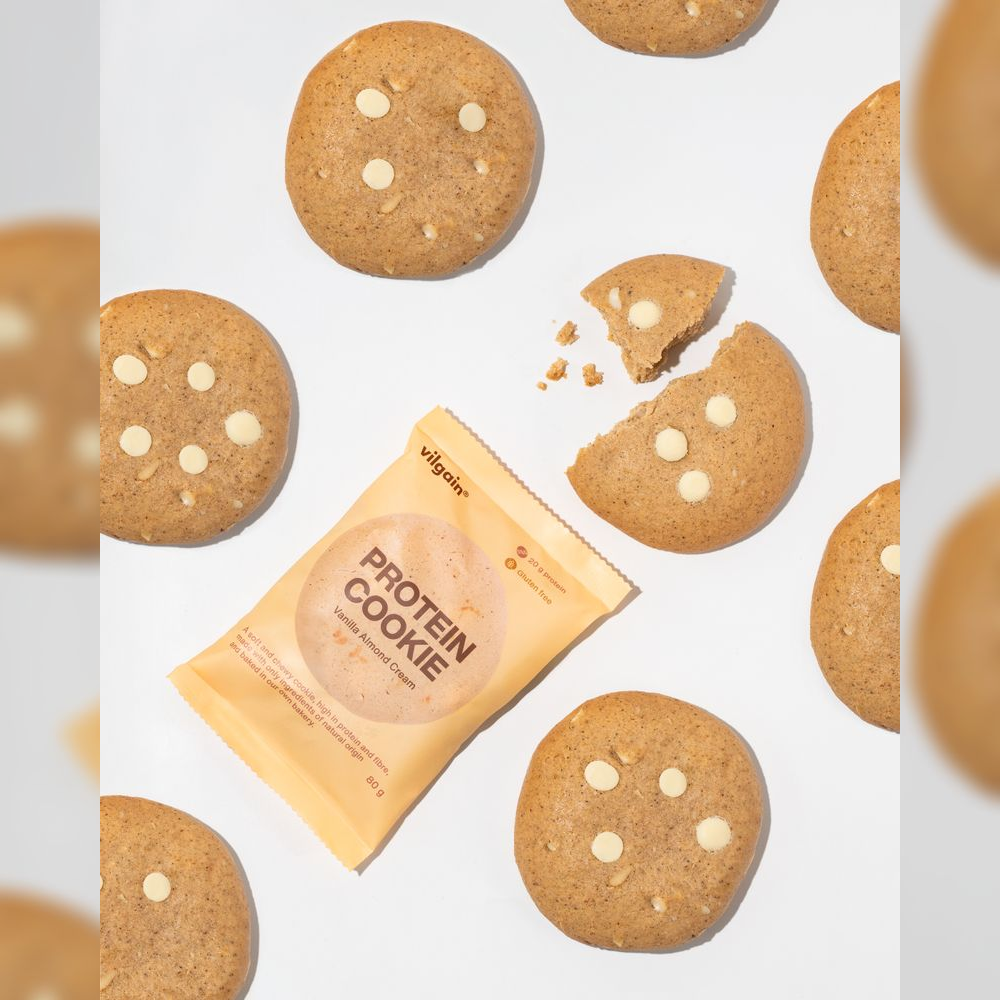 Vilgain Protein Cookie – Vanilkový krém s mandlemi 80 g