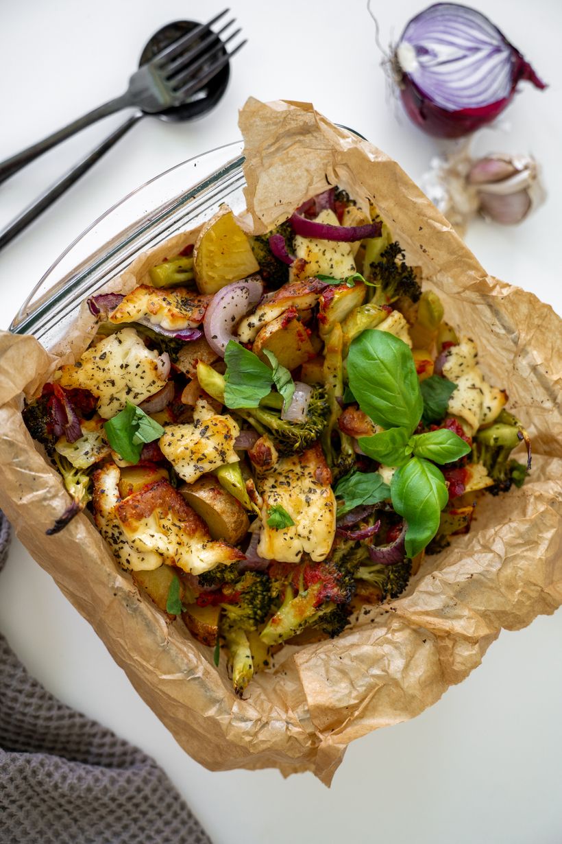 Zapečená zelenina so syrom halloumi