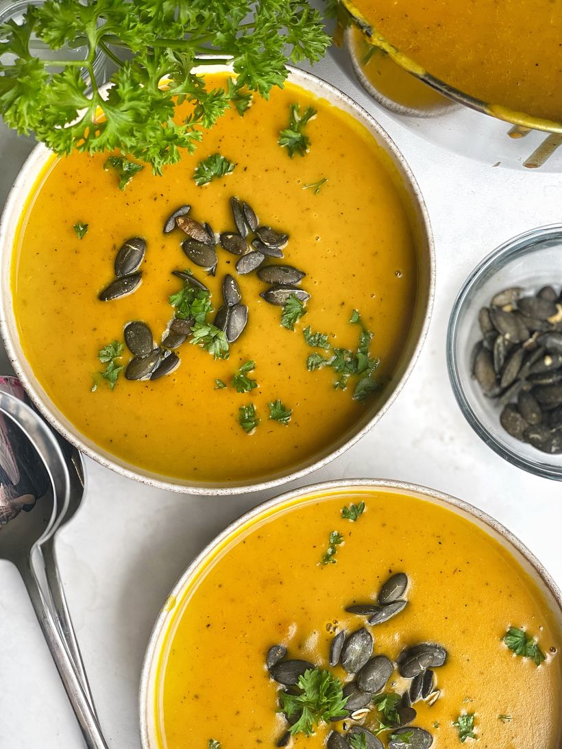 Hokkaido Pumpkin Soup with Coconut Milk