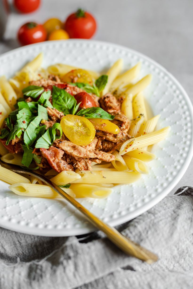 Tészta ricottával, paradicsommal és pulykahússal