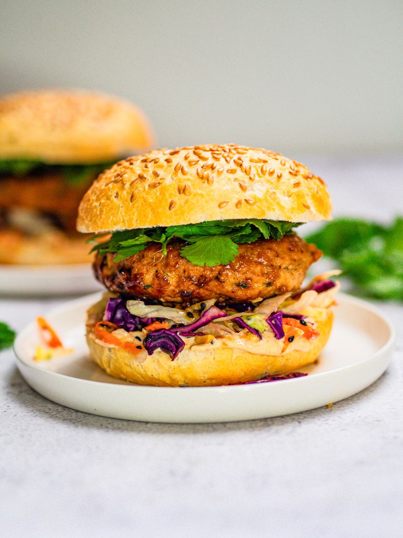 Asian Chicken Burger with Slaw