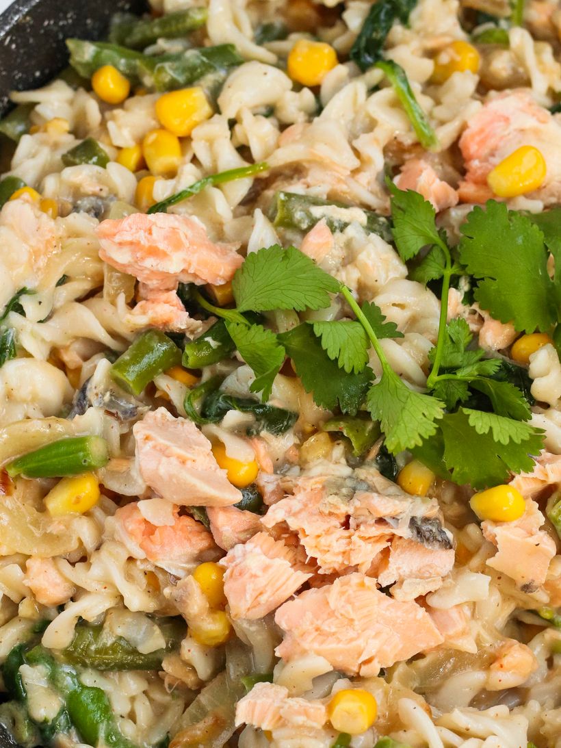 Krémové cestoviny s lososom